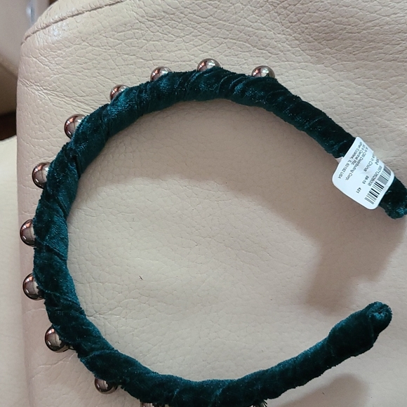 SILVER EMBELLISHED GREEN WRAPPED HEADBAND - Picture 4 of 4